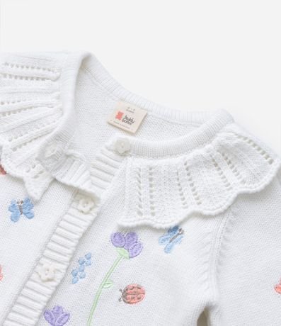 Cardigan Infantil de Punto con Volado de Flores y Mariquita - Talle 3 a 18 meses 6