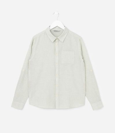 Camisa Infantil con Lino Rayada - Talle 5 a 14 años