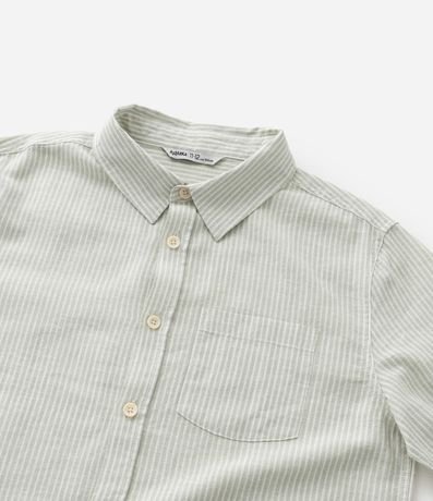 Camisa Infantil con Lino Rayada - Talle 5 a 14 años 6