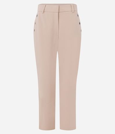 Pantalón Slim en Crepé con Detalles de Ojales en los Bolsillos 5