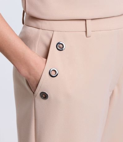 Pantalón Slim en Crepé con Detalles de Ojales en los Bolsillos 4