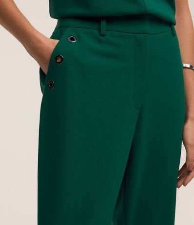 Pantalón Slim en Crepé con Detalles de Ojales en los Bolsillos 4
