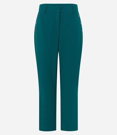 Pantalón Slim en Crepé con Detalles de Ojales en los Bolsillos 5