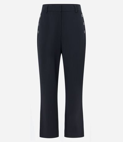 Pantalón Slim en Crepé con Detalles de Ojales en los Bolsillos 6