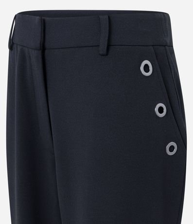 Pantalón Slim en Crepé con Detalles de Ojales en los Bolsillos 7