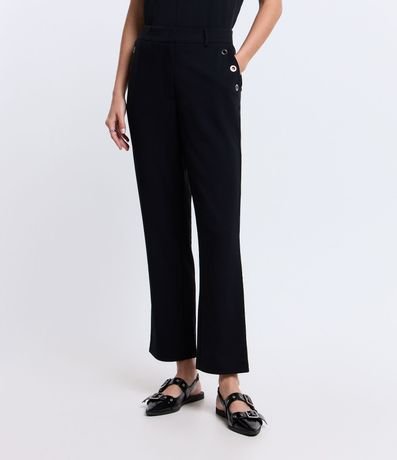 Pantalón Slim en Crepé con Detalles de Ojales en los Bolsillos 3