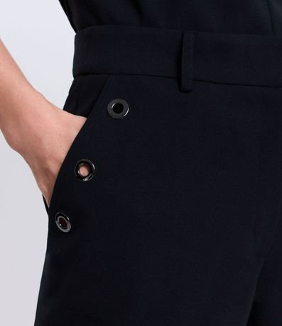 Pantalón Slim en Crepé con Detalles de Ojales en los Bolsillos 4