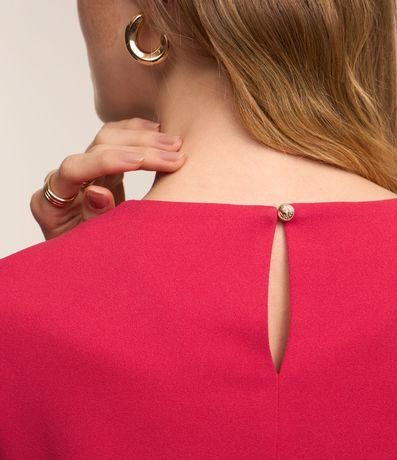 Blusa Manga Corta en Crepé con Botones en los Hombros 6