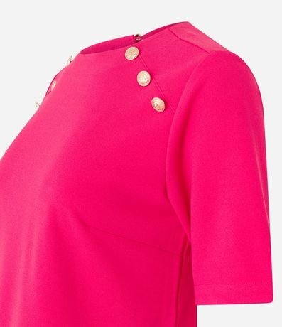 Blusa Manga Corta en Crepé con Botones en los Hombros 9