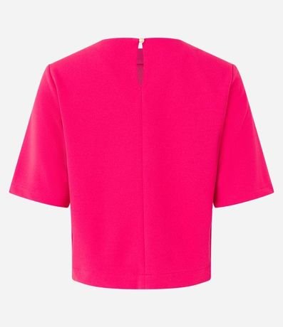 Blusa Manga Corta en Crepé con Botones en los Hombros 10