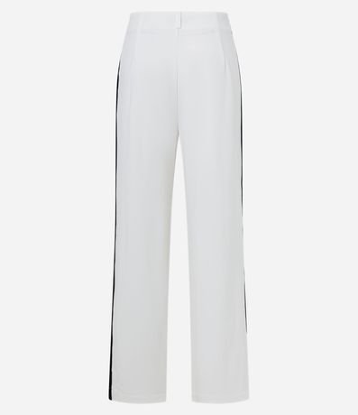 Pantalón Recto en Crepé con Rayas Contrastante Lateral 7
