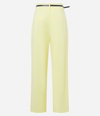 Pantalón Recto en Crepé con Cinturón Hebilla 8
