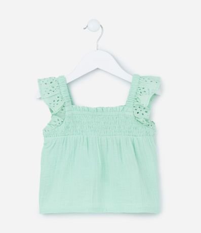 Conjunto Infantil en Laise con Volados de Broderie - Talle 1 a 5 años 2