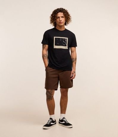 Bermuda Texturizada con Cintura Elástica y Cordón para Ajuste