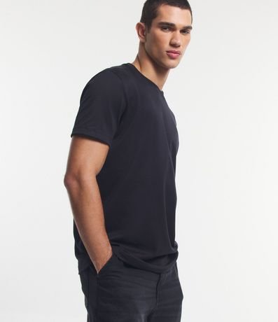 Remera Comfort en Algodón con Ligera Textura