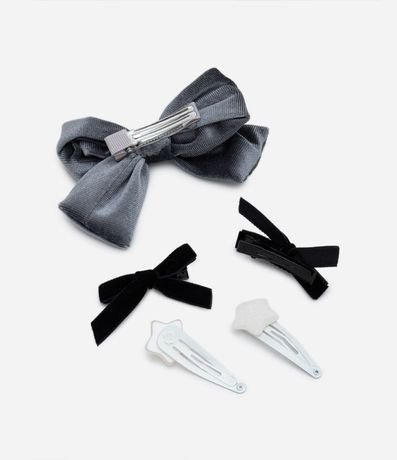 Kit 05 Pinzas para el Pelo Infantil con Lazos en Terciopelo 2