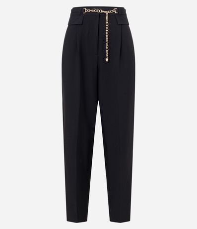 Pantalón Carrot Sastrería con Cinturón Cadena y Pliegues 5