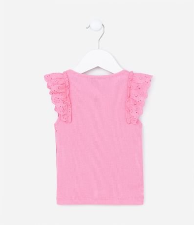 Musculosa Infantil Acanalada con Volado Broderie - Talle 1 a 5 años 3