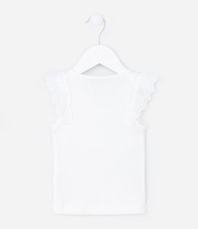 Musculosa Infantil Acanalada con Volado Broderie - Talle 1 a 5 años 2