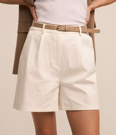 Short Sastrería con Cinturón de PU y Hebilla de Metal 2