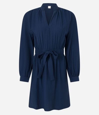 Vestido en Viscosa con Cintura Ajustada y Escote V 5