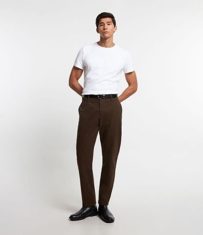 Pantalón Recto Básica en Sarga con Bolsillos 2