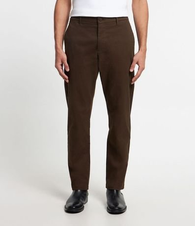 Pantalón Recto Básica en Sarga con Bolsillos 3