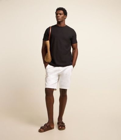 Remera Manga Corta en Algodón Peruano con Textura 2