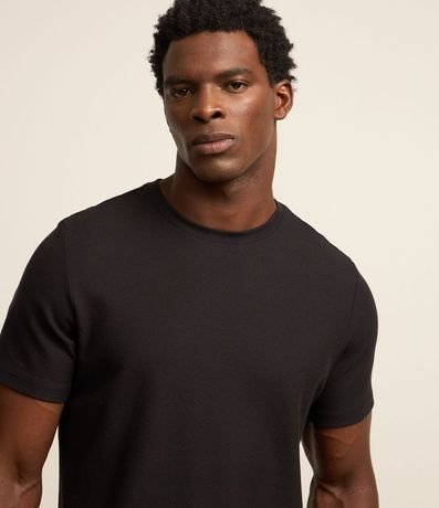 Remera Manga Corta en Algodón Peruano con Textura 3