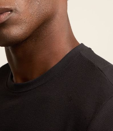 Remera Manga Corta en Algodón Peruano con Textura 4