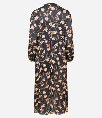 Vestido Midi en Chiffon con Lazo y Estampa de Tulipanes 9