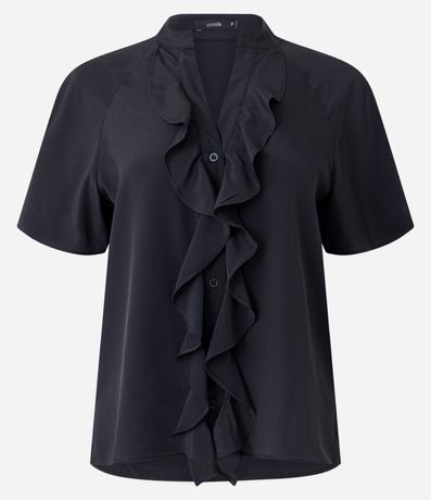 Camisa en Chiffon con Cuello Padre y Volado Delantero 7
