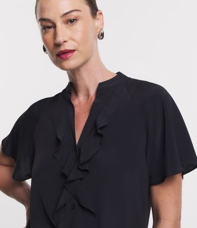 Camisa en Chiffon con Cuello Padre y Volado Delantero 4