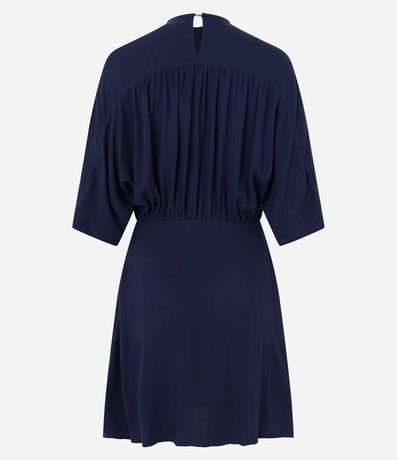 Vestido Corto en Viscosa con Manga Murciélago y Escote V 2