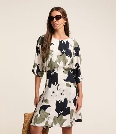 Vestido en Viscosa con Estampa follaje 2