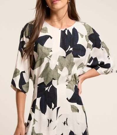 Vestido en Viscosa con Estampa follaje 3