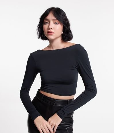 Blusa en Media Malla con Abertura en la Espalda en U 1