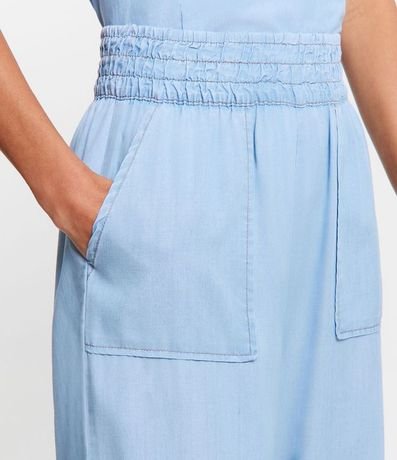 Pantalón Pantacourt en Jeans con Cintura Elástica 4