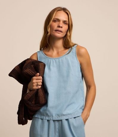 Blusa Musculosa en Jeans con Recortes