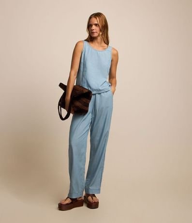 Blusa Musculosa en Jeans con Recortes 2