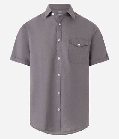 Camisa Manga Corta en Lino con Bolsillo 5