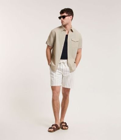 Camisa Manga Corta en Lino con Bolsillo 2