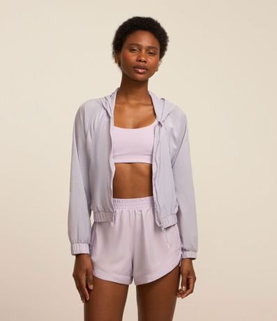 Campera Cropped Rompe Viento con Capucha