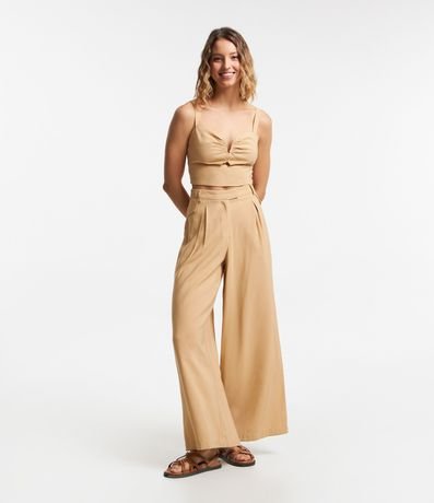 Blusa de Bretel Cropped en Crepé Recorte Cutout y Lastex 2