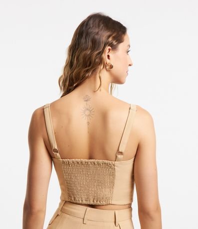 Blusa de Bretel Cropped en Crepé Recorte Cutout y Lastex 3