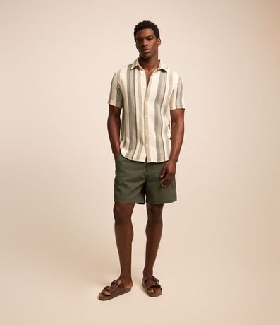 Camisa en Algodón Texturizada con Estampa Rayas 2