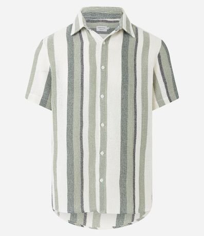 Camisa en Algodón Texturizada con Estampa Rayas 9