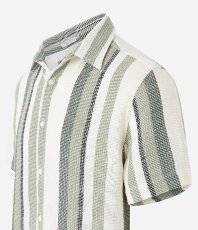 Camisa en Algodón Texturizada con Estampa Rayas 11