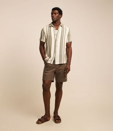 Camisa en Algodón Texturizada con Estampa Rayas 7