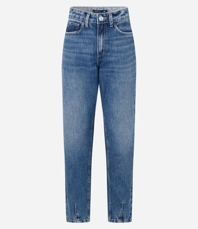 Pantalón Mom en Jeans con Recortes en el Bajo 5